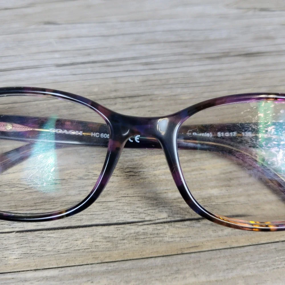 Coach Eyeglass Frames HC 6065 5288 Confetti‎ Purple Women 51-17-135 Rectangular